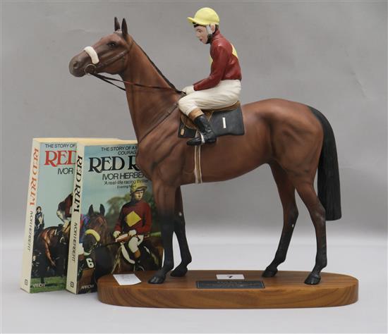 A Beswick model of Red Rum with Brian Fletcher up width 31cm height 33cm